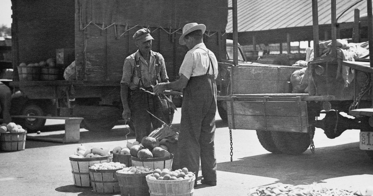 Louis Worthman And Harry Schurman At Menands Market